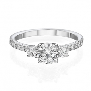טבעת יהלומים עשירה- 3 Diamonds & more 088w