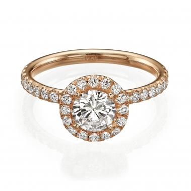 טבעת אירוסין בעיצוב מיוחד- Round Halo Lace