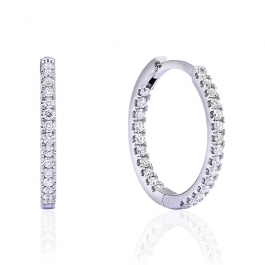 עגילי חישוק יהלומים- Diamonds Hoops 1.9cm