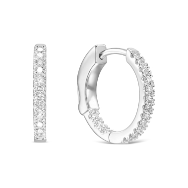 עגילי חישוק יהלומים- Diamonds Hoops 1.5cm