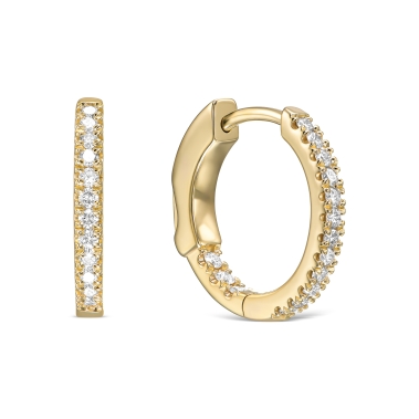 עגילי חישוק יהלומים- Diamonds Hoops 1.5cm