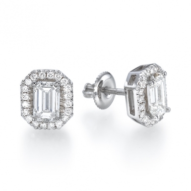 עגילי יהלום אמרלד- Royal Emerald Earrings