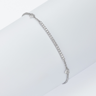 צמיד יהלומים עדין ואופנתי - Line & Hearts Diamonds Bracelete