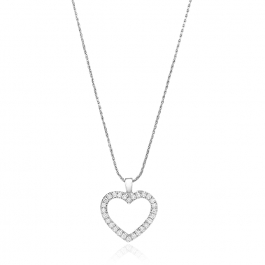 תליון יהלומים לב- Pure Heart and Rack diamonds pendant