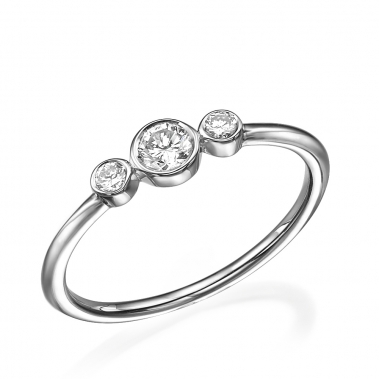 טבעת 3 יהלומים- Bezel 3 Stones 