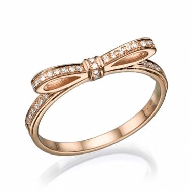 טבעת יהלומים פפיון- Bow-Tie Ring