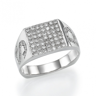 טבעת יהלומים חותם ואותיות- Diamond sign & Letters