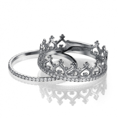 טבעת כתר יהלומים וחישוק- Diamonds Crown & Band