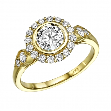 טבעת יהלומים בעיצוב מיוחד- Halo Flowering Design