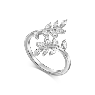 טבעת יהלומים עלים- Marquise Leaves