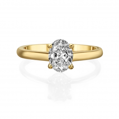 טבעת יהלום סוליטר אובל- Solitaire Oval diamond ring