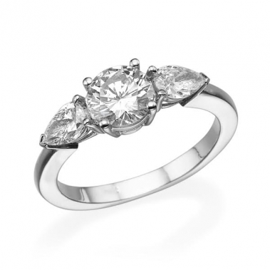 טבעת יהלומים יוקרתית- Round & Pears
