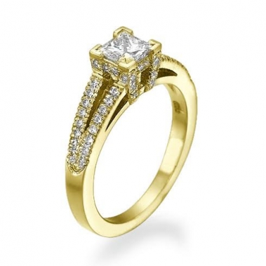 טבעת יהלום מרובע- Royal Princess
