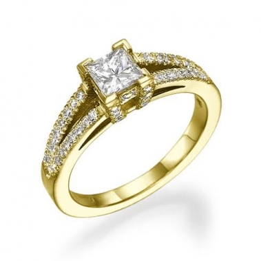 טבעת יהלום מרובע- Royal Princess