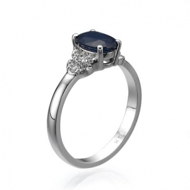 טבעת ספיר ויהלומים- Sapphire and Diamonds