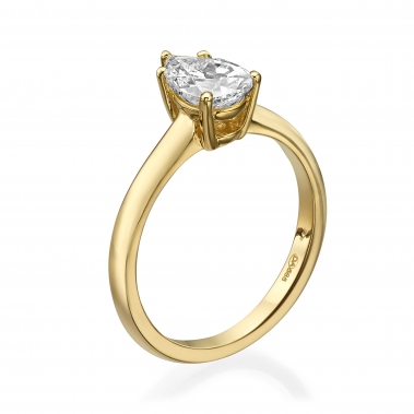 טבעת יהלום טיפה- Solitaire pear ring